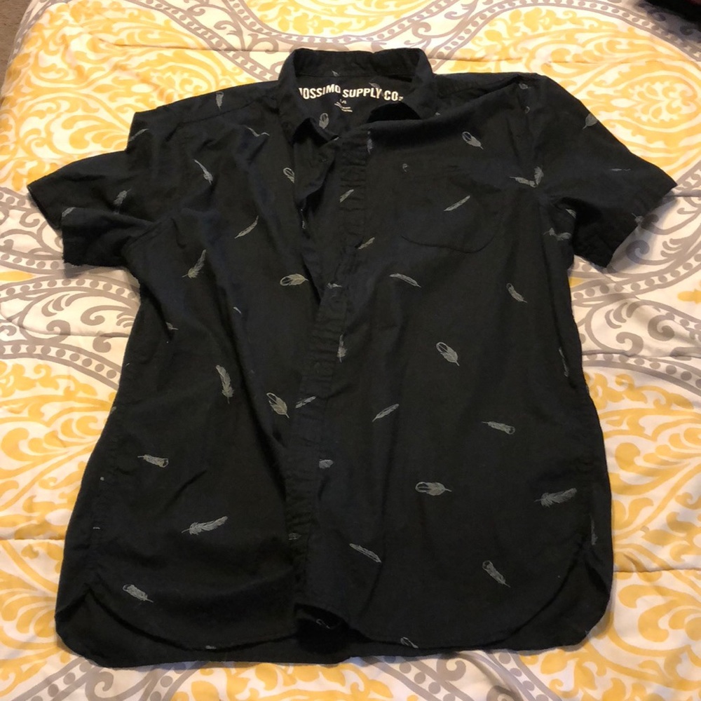 Black short sleeve button up